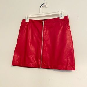 Comme USA RedPu/RayonMini Skirt